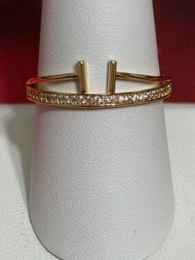 Pretty Bird 18k Rose Gold Plated Double Bar Ring - Women Jewelry